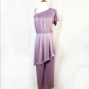 Vintage Asymmetrical One Shoulder Lilac 2 Pc Set S